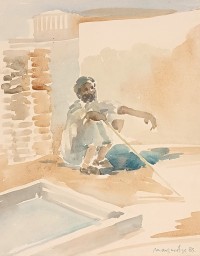 Mansur Aye, 11 x 14 Inch, Water Color on Paper, Figurative Painting, AC-MAY-013